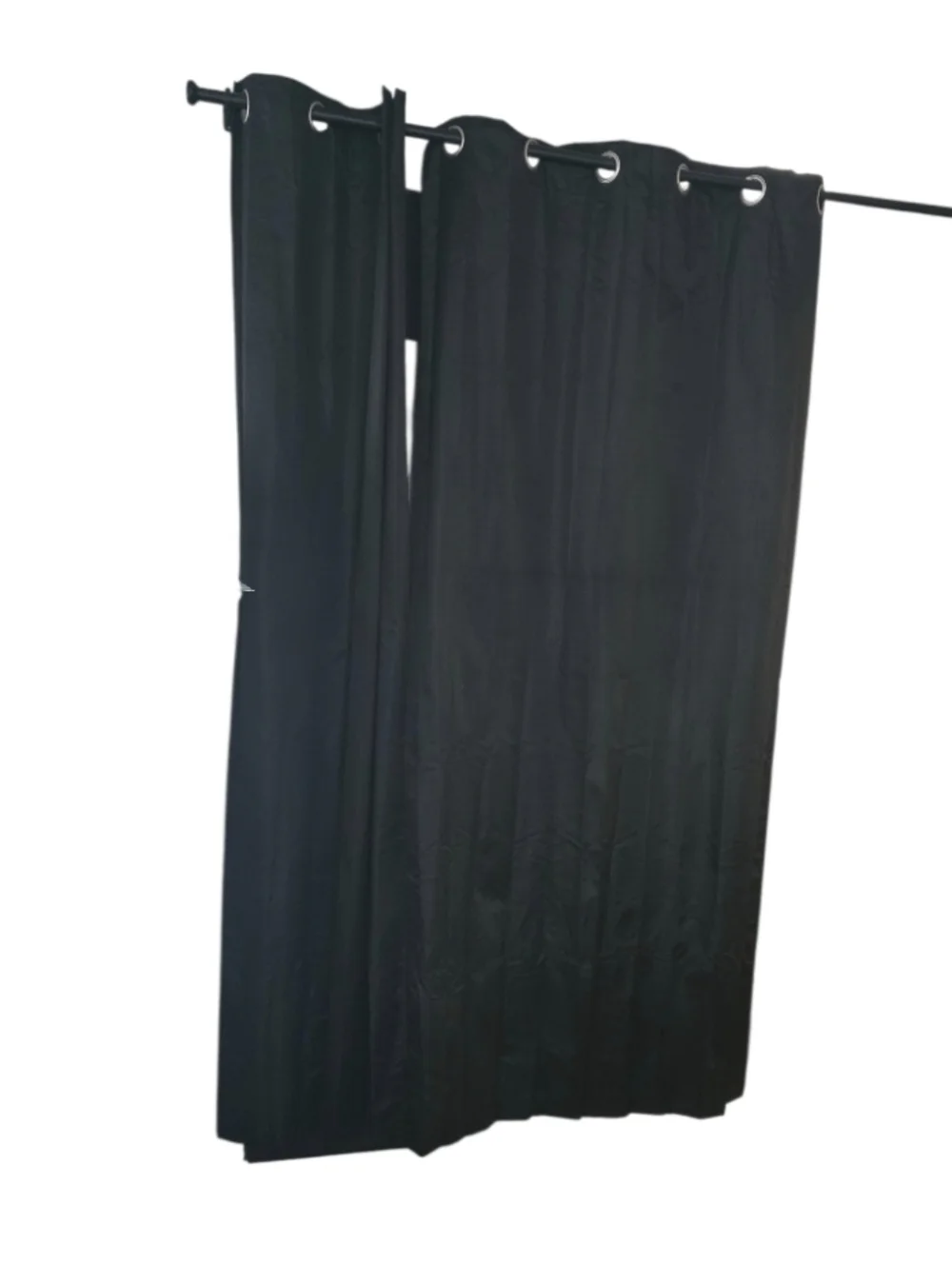 Black Grommet Curtain Panels - Classic Room-Darkening Drapery
